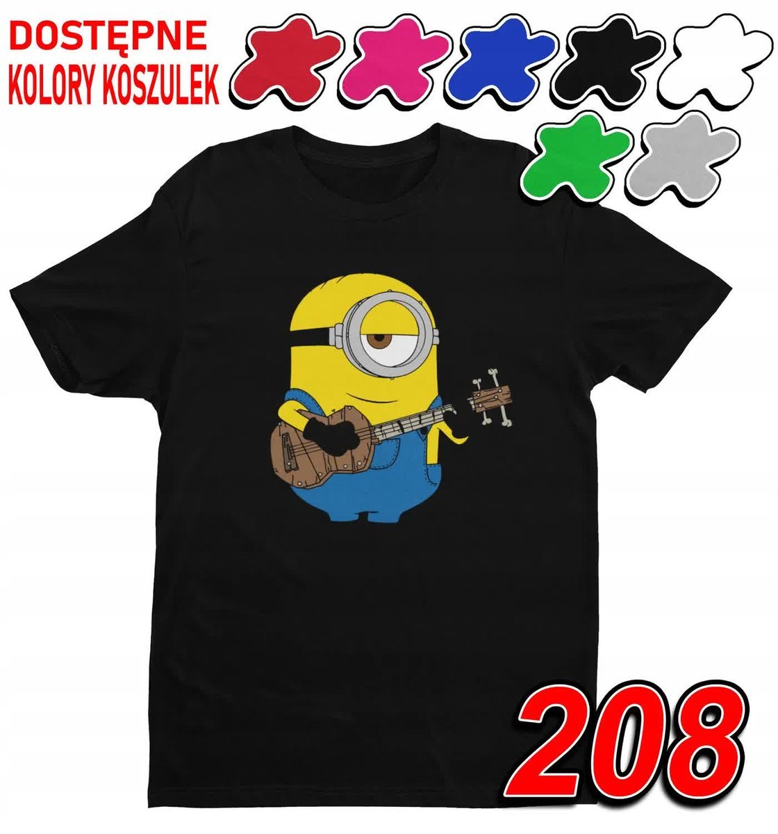 Dziecięca Koszulka T-Shirt Z Nadrukiem Minionki Bajki Różne- L 146-152