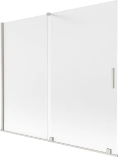 Mexen Velar parawan nawannowy 2-skrzydłowy rozsuwany 180 x 150 cm, szron, nikiel szczotkowany - 896-180-000-31-97 - Parawany nawannowe - miniaturka - grafika 1