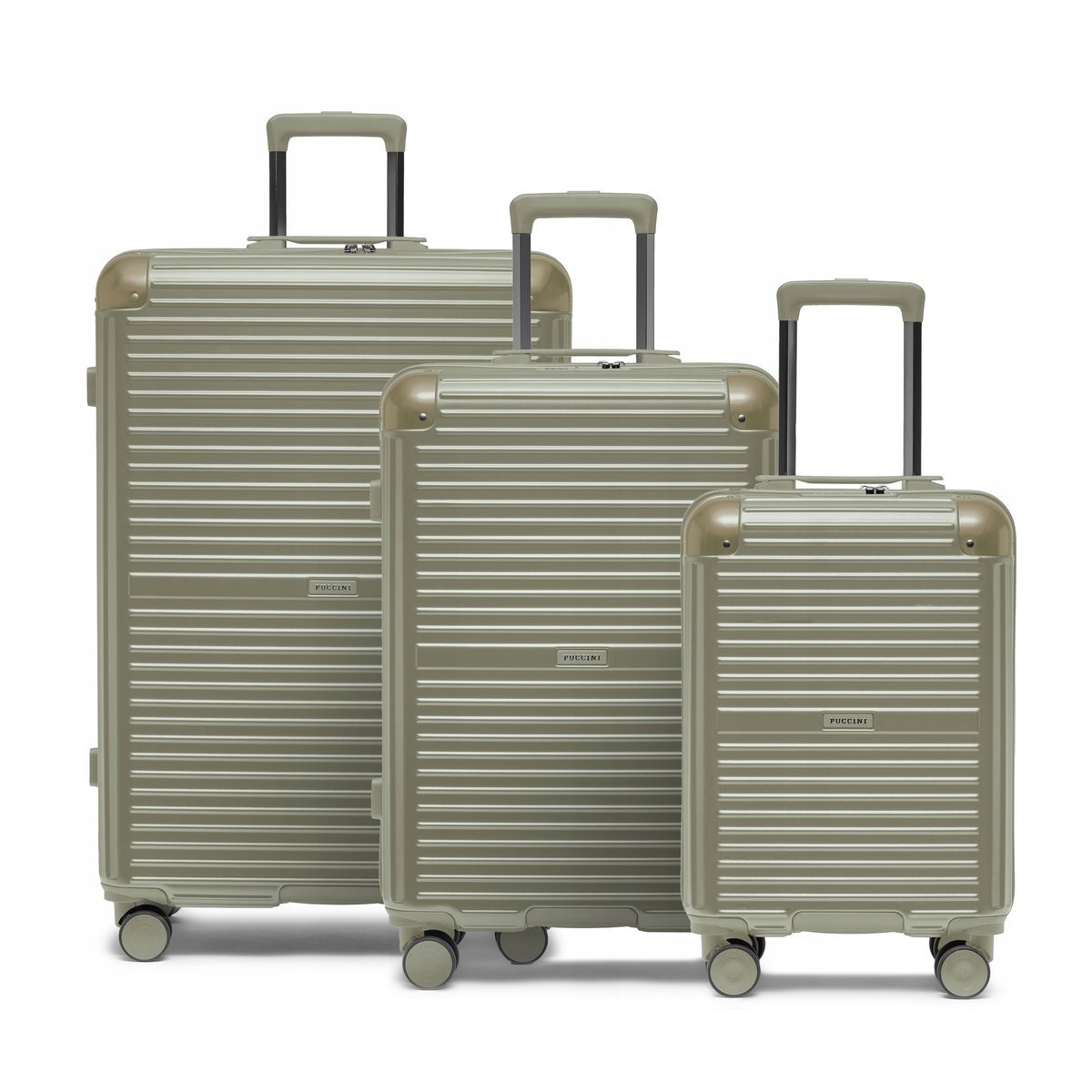 PUCCINI Zestaw WALIZEK Podróżnych Poliwęglan PC Komplet Twarde 3w1 PC034-5A