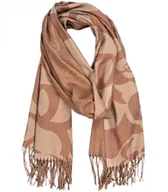 Apaszki i szaliki damskie - Ciepły stylowy szal szalik wzór kwiaty błyszcząca nitka miękki 180x70 cm - miniaturka - grafika 1