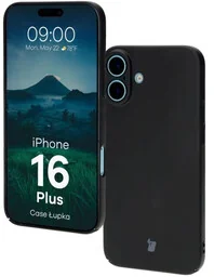 Bizon Etui Case Łupka do iPhone 16 Plus, czarne - Etui i futerały do telefonów - miniaturka - grafika 1