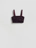 Koszulki i topy damskie - Reserved - Cekinowy top - ciemnofioletowy - miniaturka - grafika 1