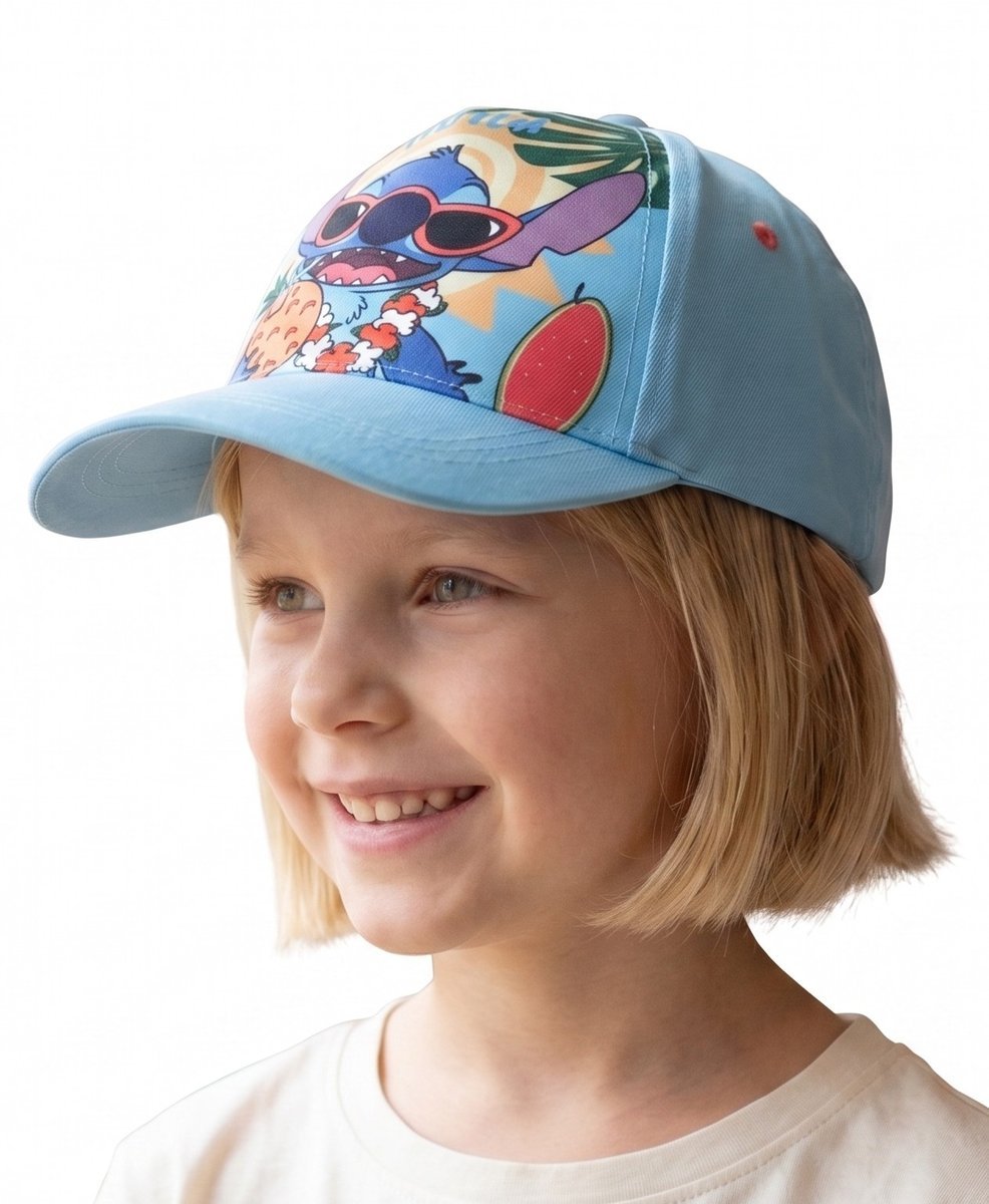Turkusowa, dziewczęca czapka z daszkiem Disney Stitch „Aloha” rozmiar 52 cm