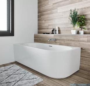 Riho Desire Corner Velvet wanna asymetryczna Riho Fall napełnianie przez przelew prawa 184x84cm MATOWA B087007105 - Wanny z hydromasażem - miniaturka - grafika 1
