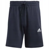 Spodenki męskie - Spodenki męskie adidas Essentials French Terry 3-Stripes granatowe IC9436 S - miniaturka - grafika 1