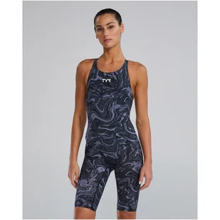 Strój pływacki damski TYR Thresher Open Back - Hyperblitz - Titanium - Stroje kąpielowe - miniaturka - grafika 1