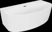 Wanny - Mexen Bruna wanna wolnostojąca przyścienna 170 x 88 cm, biała połysk, przelew gun metal - 52731708800-95 - miniaturka - grafika 1