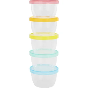 Badabulle Maxi Fun Colors miska z wieczkiem 5x250 ml - Miseczki i talerzyki dla dzieci - miniaturka - grafika 1