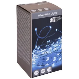 KMTP Lampki choinkowe  Lampki świąteczne na srebrnym druciku 320 LED zimne białe programator lampki dekoracyjne K-AX4234330 - Oświetlenie świąteczne - miniaturka - grafika 1