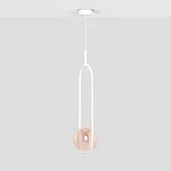 Lampy sufitowe - Lampa wisząca w białym kolorze, z kloszem K-5304 z serii ARLENA - miniaturka - grafika 1