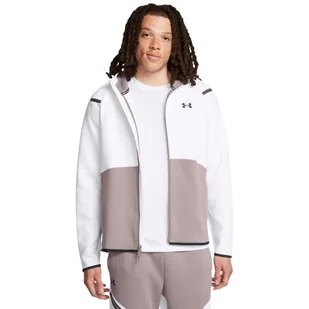 Męska bluza dresowa rozpinana z kapturem Under Armour UA Unstoppable Flc Fz Hd Eu - biała - UNDER ARMOUR - Bluzy sportowe męskie - miniaturka - grafika 1
