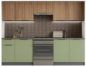 Meble kuchenne - Zestaw mebli kuchennych orzech + pistacja N6-D89 - miniaturka - grafika 1