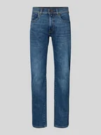 Spodnie męskie - Jeansy o kroju tapered fit z 5 kieszeniami model ‘LYON’ - miniaturka - grafika 1