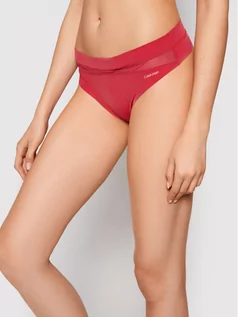 Majtki damskie - Calvin Klein Underwear Stringi 000QF6047E Bordowy - grafika 1