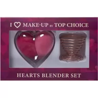 Gąbeczki do makijażu - Top Choice Hearts gąbka do makijażu 2szt + stojak - miniaturka - grafika 1