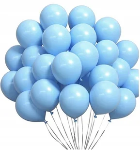 Balony lateksowe pastelowe błękitne 100szt 25CM dekoracje roczek urodziny - Baby shower i roczek - miniaturka - grafika 1