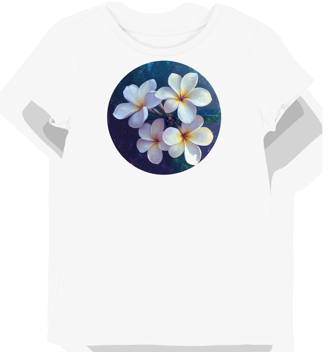 Koszulka damska biała z motywem kwiatów plumerii XXL