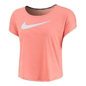 Koszulki i topy damskie - Nike damski top z krótkim rękawem Swoosh Run Pink Quartz/White L - miniaturka - grafika 1