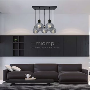 Milagro Lampa wisząca OMEGA BLACK GOLD 5xE27 Prostokąt MLP6535 - Lampy sufitowe - miniaturka - grafika 1
