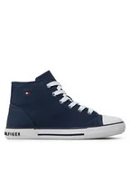 Buty dla chłopców - Tommy Hilfiger Trampki Higt Top Lace-Up T3X4-32209-0890 S Granatowy - miniaturka - grafika 1