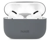 Akcesoria do słuchawek - Holdit Silicone Case AirPods Pro 1&2 Space Gray - miniaturka - grafika 1