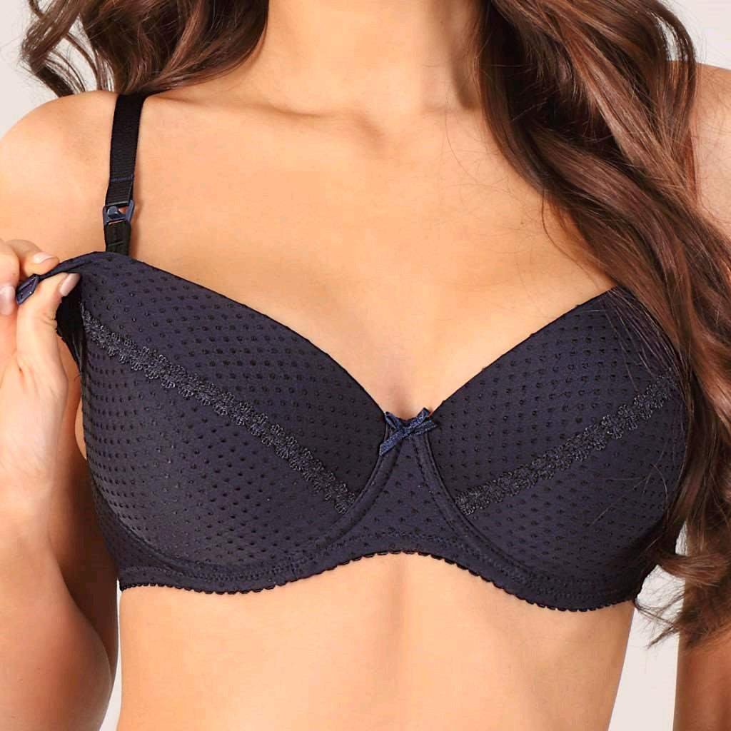 Półusztywniany biustonosz do karmienia New Baby Eva czarny - 80B