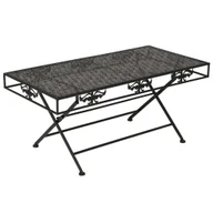 Ławy i stoliki kawowe - vidaXL Stolik kawowy składany metalowy w stylu vintage 100x50x45 cm czarny - Stolik boczny - Stoliki boczne - Stolik do salonu - Stoliki do salonu - miniaturka - grafika 1