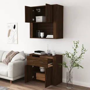Wysoka szafka, brązowy dąb Lumarko! - Szafki do salonu - miniaturka - grafika 6