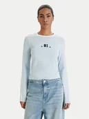 Bluzki damskie - Guess Jeans Bluzka W6RI17 J1314 Błękitny Regular Fit - miniaturka - grafika 1