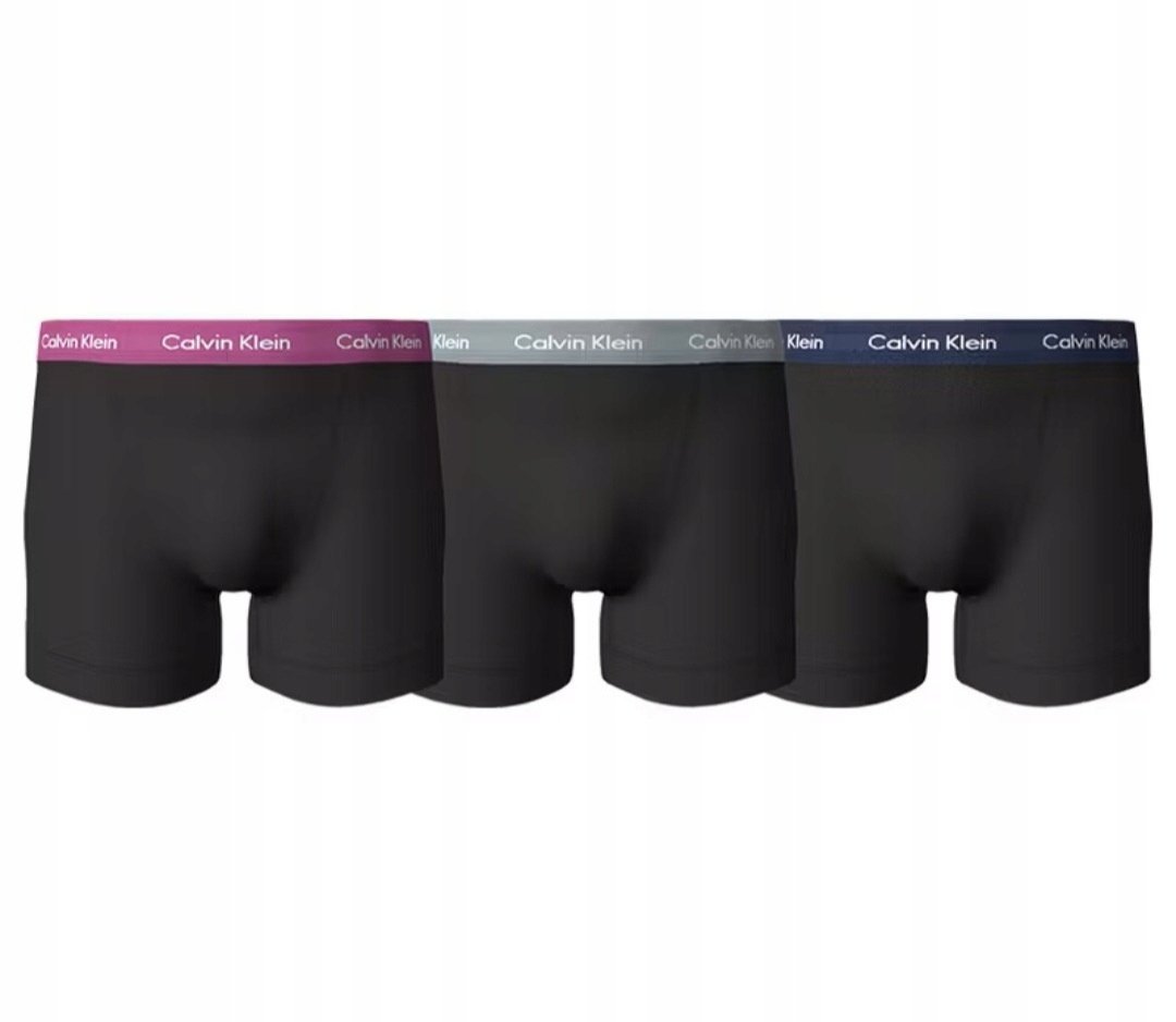 CALVIN KLEIN COTTON STRETCH bawełniane bokserki majtki 3 pak L