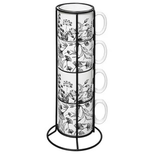 Filiżanki Ceramiczne Na Stojaku Floral, 240 Ml, 4 Sztuki - Filiżanki - miniaturka - grafika 1