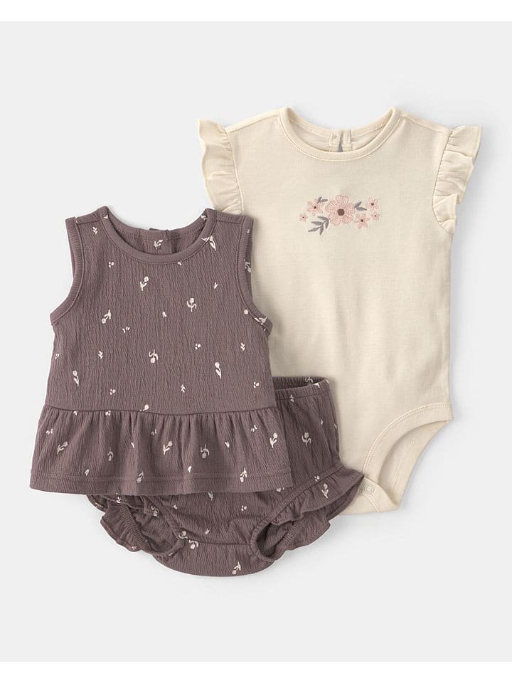 carter's 3-częściowy zestaw w kolorze beżowo-brązowym