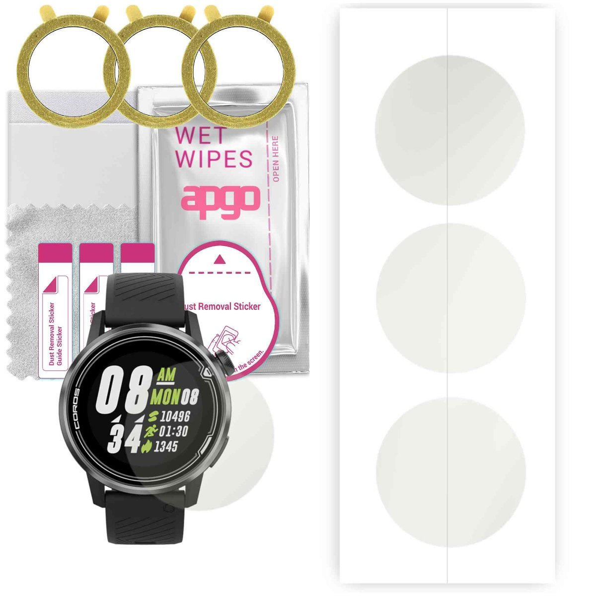 3x Folia hydrożelowa MATOWA do Coros Apex 42mm - apgo Smartwatch Hydrogel MATTE Protection Ochrona na ekran smartwatcha