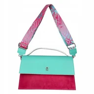 Torebki damskie - Torebka Damska EGO Skórzana Listonoszka Pojemna Na Ramię Elegancka Kolorowa - miniaturka - grafika 1