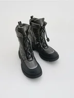 Buty dla dziewczynek - Reserved - Botki ze sznurowaniem - czarny - miniaturka - grafika 1