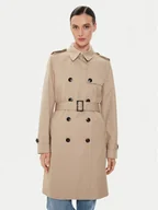 Płaszcze damskie - Tommy Hilfiger Trencz WW0WW42133 Beżowy Slim Fit - miniaturka - grafika 1