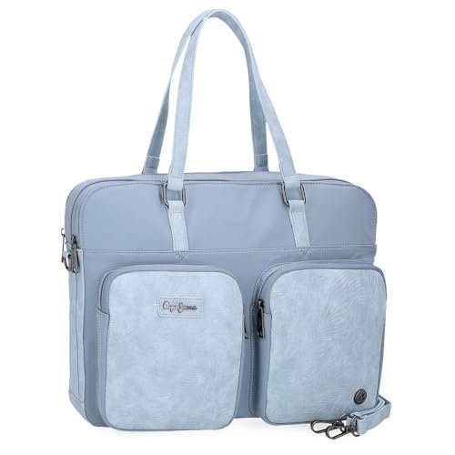 Pepe Jeans Jana Teczka na Laptopa 15,6 cala Niebieski 40x30x5 cm Poliester i PU by Joumma Bags, Niebieski, Talla única, torba na laptop