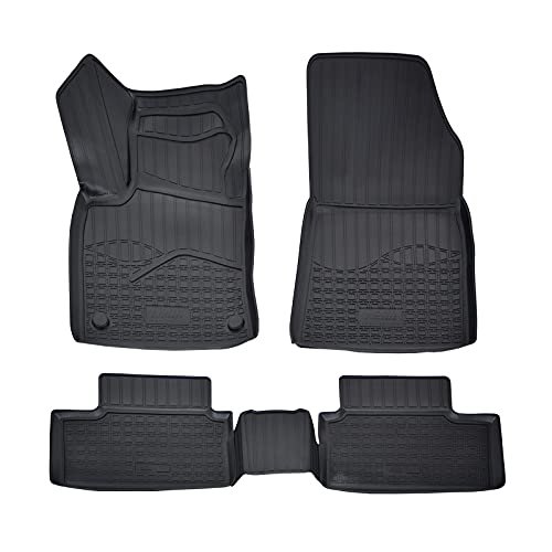 | Gumowe dywaniki samochodowe 3D kompatybilne z Clio 5, od 2019 roku, indywidualne dopasowanie z wysoką krawędzią ok. 4-5 cm, na każdą pogodę, 4-częściowe, jakość premium