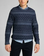 Swetry męskie - Męski Sweter Lee Crew Seas Knit Navy L83Gnw35-M - miniaturka - grafika 1