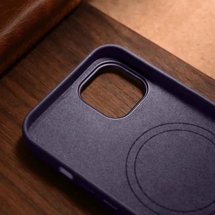 iCarer Case Leather pokrowiec etui z naturalnej skóry do iPhone 14 Plus ciemnofioletowy (kompatybilne z MagSafe) - Etui i futerały do telefonów - miniaturka - grafika 19