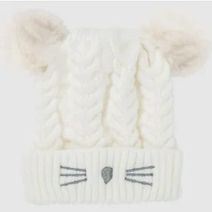 Czapka dziecięca Cute Cat-White KP12371 - Czapki dla dzieci - miniaturka - grafika 1