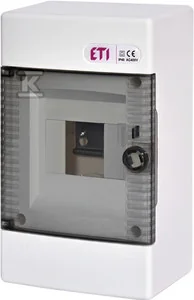 Obudowa natynkowa 1 rząd 4 mod. drzwi transparentne ECT4PT - Rozdzielnie elektryczne - miniaturka - grafika 1