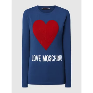 Bluzki damskie - Bluzka z długim rękawem i cekinami - Love Moschino - grafika 1