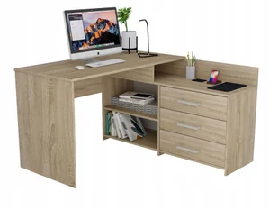 Biurko Narożne Rafał duże na laptop 125 CM Sonoma - Biurka dla dzieci - miniaturka - grafika 1