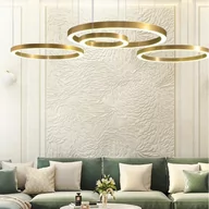 Lampy sufitowe - step into design Lampa wisząca CIRCLE 60+80+80 LED MOSIĄDZ NA 1 PODSUFITCE Step Into Design ST-8848-60+80+80 brass - miniaturka - grafika 1