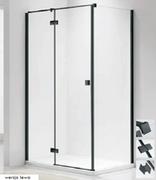 Kabiny prysznicowe - Askopol AKSI BLACK PLUS Kabina narożna prostokątna 120x90 lewa z powłoką ASKOCLEAN - miniaturka - grafika 1