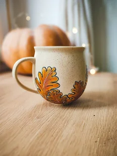 Kubek baryłka złote liście - Kubki - miniaturka - grafika 1