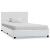 Łóżka - vidaXL Rama łóżka z podnośnikiem, biała, sztuczna skóra, 100 x 200 cm - miniaturka - grafika 1