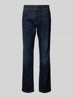 Spodnie męskie - Jeansy o kroju regular fit w jednolitym kolorze - grafika 1
