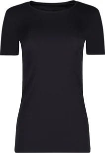 Koszulka damska SKINY - T-shirt, bawełna, okrągły dekolt, krótki rękaw, jednokolorowy Czarny 38 - Koszulki i topy damskie - miniaturka - grafika 1
